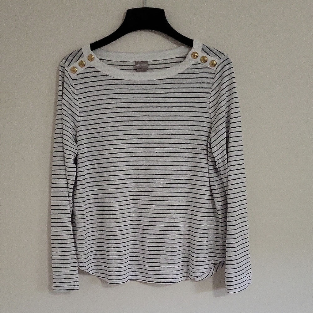 Chico's Linen Stripe Top